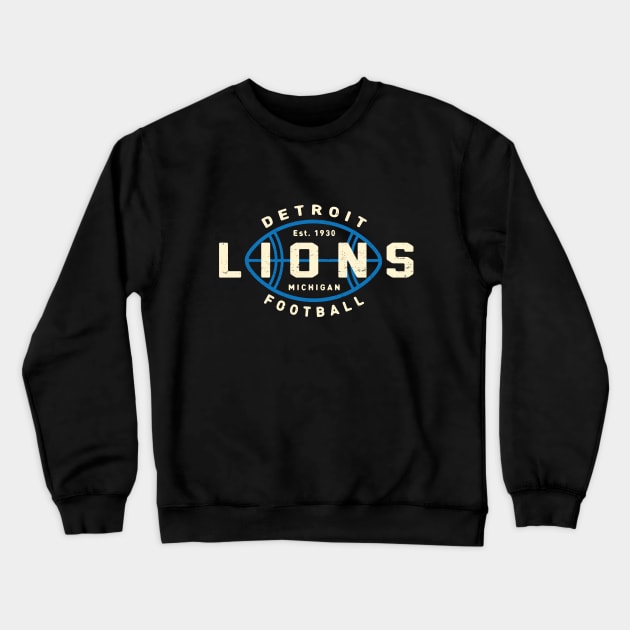 Vintage Detroit Lions 2 by Buck Tee Crewneck Sweatshirt by Buck Tee
